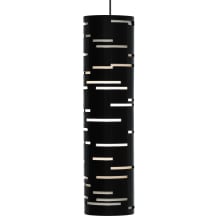 FreeJack Revel 1 Light Halogen Gloss Black Cylindrical Metal Pendant