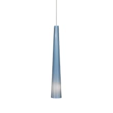 FreeJack Zenith Small Steel Blue Organic-Shaped Glass Pendant - 12v Halogen