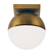 Akova Convertible Single Light 7" Wide Integrated LED Flush Mount Ceiling Fixture / Wall Sconce with a Glass Globe Shade