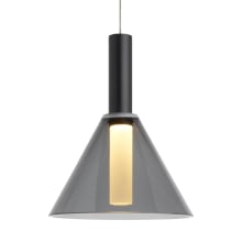 Mezz Single Light 6-5/8" Wide LED Kable Lite Pendant with Glass Outer Shade and Inner Acrylic Light Diffuser