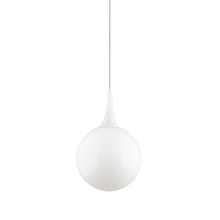 Kable Lite Pelé White Modern Glass Sphere Pendant - 12v Halogen