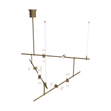 ModernRail 48" Wide Integrated LED Linear Chandelier with Remote Transformer Canopy and Opal Glass Orb Shades
