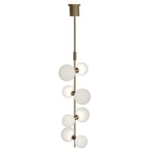 ModernRail 8 Light 8-7/8" Wide LED Pendant with Surface Transformer and Opal Glass Orb Shades