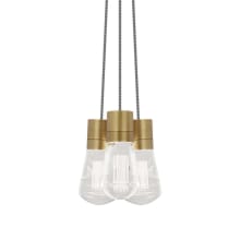 Alva 9" Wide LED Natural Brass Multi Light Pendant