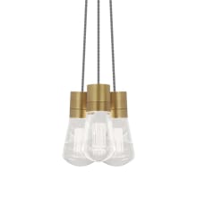 Alva 9" Wide LED Natural Brass Multi Light Pendant