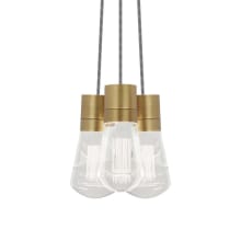 Alva 9" Wide LED Natural Brass Multi Light Pendant