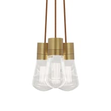 Alva 9" Wide LED Natural Brass Multi Light Pendant