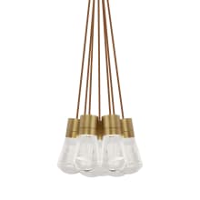 Alva 14" Wide LED Natural Brass Multi Light Pendant