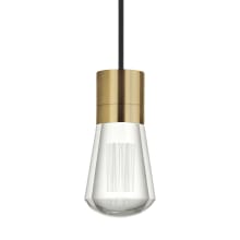 Alva 4" Wide LED Natural Brass Mini Pendant