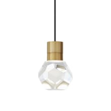 Kira 8" Wide LED Natural Brass Mini Pendant