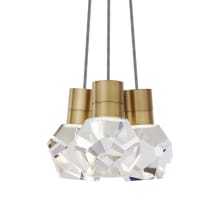 Kira 8" Wide LED Natural Brass Multi Light Pendant