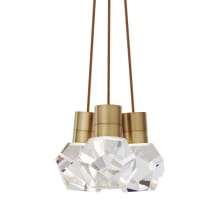 Kira 8" Wide LED Natural Brass Multi Light Pendant