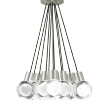 Mina 11 Light 18" Wide LED Multi Light Pendant with Black and White Cord - Adjustable Color Temperature