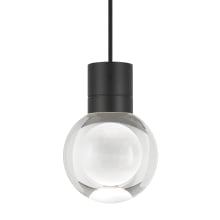 Mina Single Light 5" Wide LED Pendant with a Clear Outer and Inner Etched Glass Spheres - 2200K