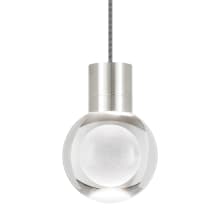 Mina 5" Wide LED Mini Pendant with Black and White Cord - 2200K