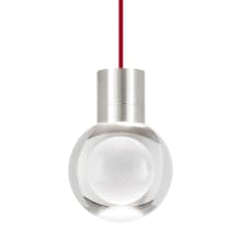 Mina Single Light 5" Wide LED Pendant with a Clear Outer and Inner Etched Glass Spheres - 3000K