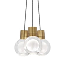 Mina 9" Wide LED Natural Brass Multi Light Pendant