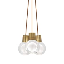 Mina 9" Wide LED Natural Brass Multi Light Pendant