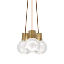 Mina 9" Wide LED Natural Brass Multi Light Pendant