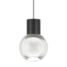 Mina 3 Light 10-3/32" Wide LED Multi Light Pendant with a Clear Outer and Inner Etched Glass Spheres and Warm Color Dimming