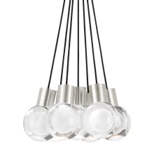 Mina 7 Light 14" Wide LED Multi Light Pendant with Black and White Cord - 2200K