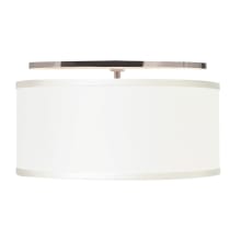 Mulberry Small Round White Fabric Shade Semi-Flush Mount Ceiling Fixture