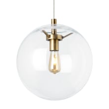 Palona 14" Wide LED Pendant with Clear Glass Shade and LED Bulb
