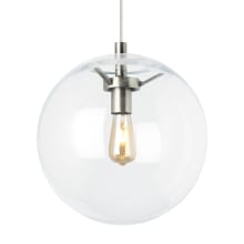 Palona 14" Wide LED Pendant with Clear Glass Shade and LED Bulb with Adjustable Color Temperature