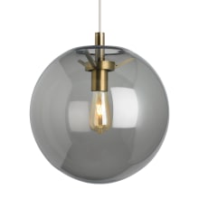 Palona 14" Wide LED Pendant with Smoked Glass Shade and LED Bulb with Adjustable Color Temperature