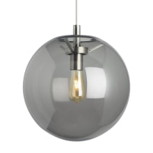 Palona 14" Wide LED Pendant with Smoked Glass Shade and LED Bulb
