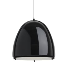 Paravo Single Light 15-1/8" Wide Line-Voltage Suspension Pendant with an Ultra Smooth Fiberglass Shade