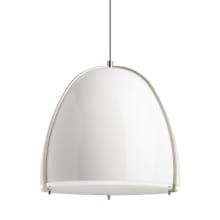 Paravo Single Light 15-1/8" Wide LED Pendant with an Ultra Smooth Fiberglass Shade