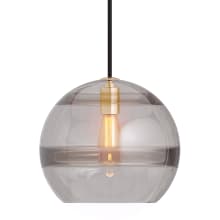 Sedona 12" Wide LED Pendant with Smoked Glass Shade and LED Bulb