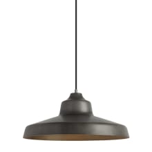 Zevo Single Light 18" Wide LED Pendant with Metal Shade and 3000K LED Bulb