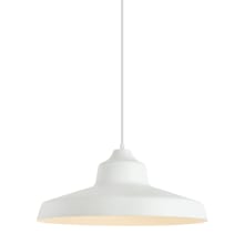 Zevo Single Light 18" Wide LED Pendant with Metal Shade and 3000K LED Bulb