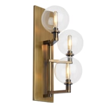 Gambit 3 Light 17-1/2" Tall Wall Sconce with Glass Globe Shades