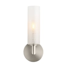 Vetra Single Light 13" Tall Wall Sconce with Linen Weave Glass Shade - ADA Compliant