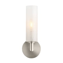 Vetra Single Light 13" Tall LED Wall Sconce with Linen Weave Glass Shade and 2700K LED Bulb - ADA Compliant