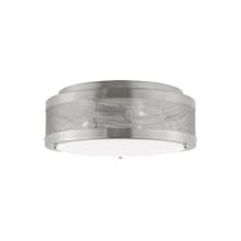 Vander 3 Light 12" Wide Flush Mount Drum Ceiling Fixture with Frosted Glass Shade