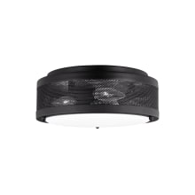 Vander 3 Light 12" Wide LED Flush Mount Drum Ceiling Fixture with Frosted Glass Shade