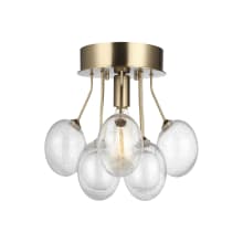 Bronzeville 15" Wide Semi-Flush Ceiling Fixture with Clear, Seedy Glass Globes
