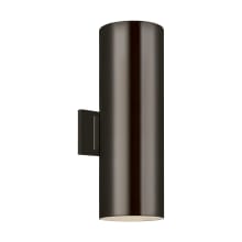 Outdoor Cylinders 2 Light 18" Tall Outdoor Wall Sconce