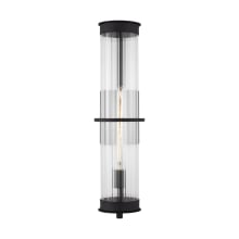 Alcona 24" Tall Wall Sconce with Ribbed Glass Shade