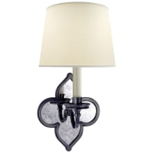 Lana 14" Sconce with Mirror Backplate and Natural Percale Shade by Alexa Hampton