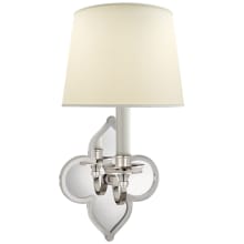 Lana 14" Sconce with Mirror Backplate and Natural Percale Shade by Alexa Hampton