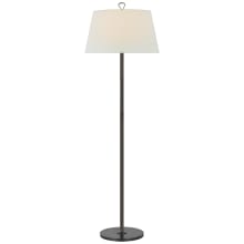 Griffin 63" Tall Torchiere Floor Lamp with White Linen Shade