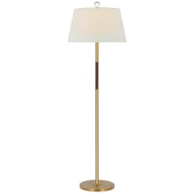 Griffin 63" Tall Torchiere Floor Lamp with White Linen Shade