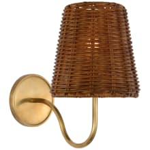 Lyndsie 11" Tall Wall Sconce with Dark Wicker Shade