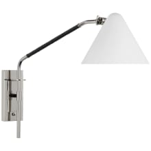 Laken 17" Tall Swing Arm Wall Sconce with White Metal Shade