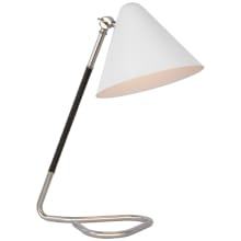 Laken 17" Tall Swing Arm Desk Lamp with White Metal Shade